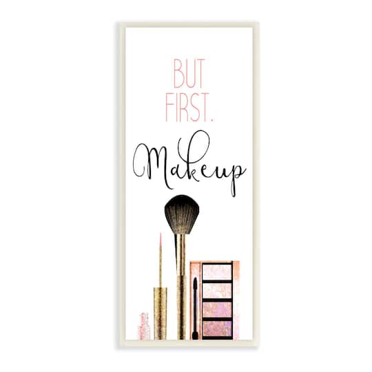 Stupell Industries Makeup Fashion Designer Modern Pink Word Wood Wall Plaque